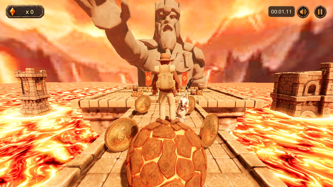 Tribal warrior armed with a spear guarding the ceremonial platform arena